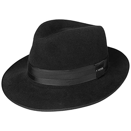 Stetson Kentridge Fur Felt Hat Women/Men Black 6 7/8 #TOP5