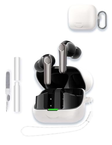 WUNIAK(�E�j�A�N) EarFun Air Pro 4+ �C���z�� 2025�N���f���p�P�[�X �\�t�g�V���R�� �ی� �|�[�^�u�� ���h�~ �ϏՌ��V�F�� �N���[�i�[�L�b�g&�J���r�i&�X�g���b�v�t�� EarFun Air Pro4+�p �z���C�g