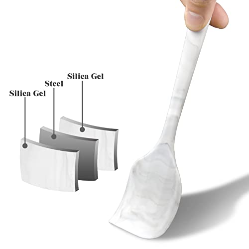 Fivetas Food Grade Silicone Rubber Spatula Set For Baking,Cooking.high Heat Resistant Non Stick,Dishwasher Safe,Stainless Steel Core Handle,Bpa-Free,Marbling Set Of 4 #TOP1