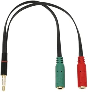 Ainex 4 Pole Mini Plug to Headphone + Microphone Jack Splitter Cable 20cm AVC-08A