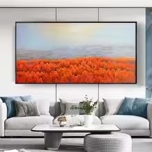 Toile paysage peint coloré MAIMANG pour sublimer un salon moderne