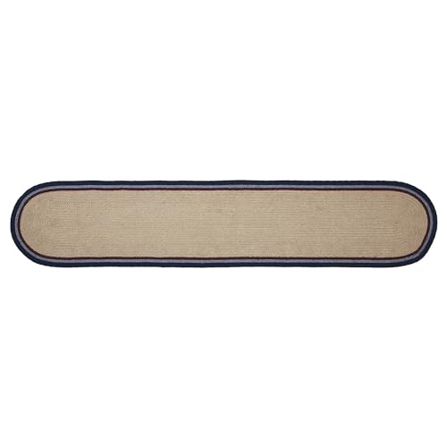 VHC-Brands-Braided-Cotton-Table-Runner-12×60-Cotton-Dining-Room-Kitchen-Table-Runner-Jute-Style-Farmhouse-Stenciled-My-Country-Collection-Rectangle-12×60-Stars-Navy VHC Brands Braided Cotton Table Runner 12×60 Cotton Dining Room Kitchen Table Runner Jute Style Farmhouse Stenciled My Country Collection Rectangle 12×60 Stars Navy