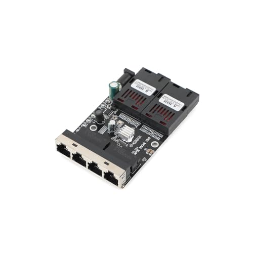 Convertisseur fibre optique avec 4 ports RJ45 et 2 ports SC pour étendre votre réseau local 20km