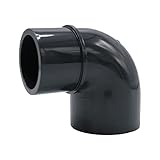 PVC-Winkel-Muffe 90° reduziert I 40/50 mm x 50 mm I 1 1/4 Zoll x 1 1/2 Zoll I Klebemuffe I PVC-Rohrmuffe mit 2-Anschlüssen I Rohr-Verbindungsstück PVC-Rohr PVC-Fitting I bm169