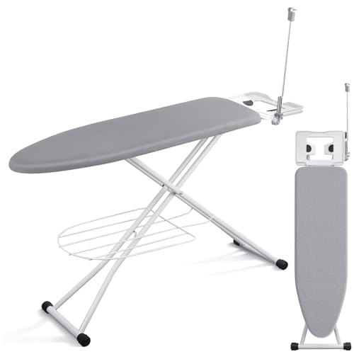 Lista de Burro de planchar los 10 mejores. 48 Kisfam Burro de Planchar Plegable y Resistente,Tabla de Planchar con Soporte para Plancha, Colgador y Arnés de Silicona para Planchas, 7 Alturas Ajustables, Burro de Planchar de...