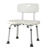 V3VOGUE Duschhocker Mit Hygieneausschnitt, Höhenverstellbar Duschsitz Rectangle Duschstuhl, Duschsitz Aus Alu Und Kunststoff Für Alter Stabil, Komfortabel (Color : B)