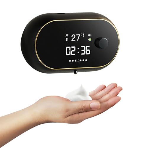 Yuehuamech Dispensador de jabón automático montado en la pared, dispensador de jabón de manos eléctrico automático para baño, cocina, comercio, 450 ml