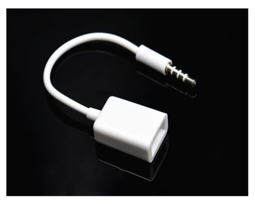 Cable adaptador Jack 3.5mm a USB 15 cm blanco miniatura 6