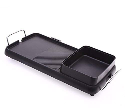 TLMYDD BBQ Hot Pot, Non-stick Cleaning Integrated Double Pot Rice Cooker, Electric Barbecue Electric Hot Pot Electric Baking Pan Electric barbecue