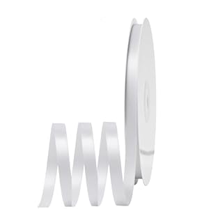 Yayafunfun Satinband Weiß 6mm, 91m Geschenkband