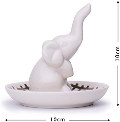 FORAGIFT Gift for Women - Ceramic Elephant Ring Holder Jewelry Dish is a Wonderful Gift for Elephant Lovers, Mother, Sister, Aunt, Girlfriend, Christmas Birthday Wedding Gifts for Her