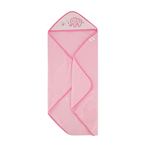 Cudlie Buttons & Stitches Baby Girl 3 Pack Rolled/Carded Hooded Towels in Blooming Elephant Print, GS71729