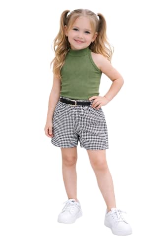 Image of Girl's Solid Cotton Blend Style Top and Shorts Set