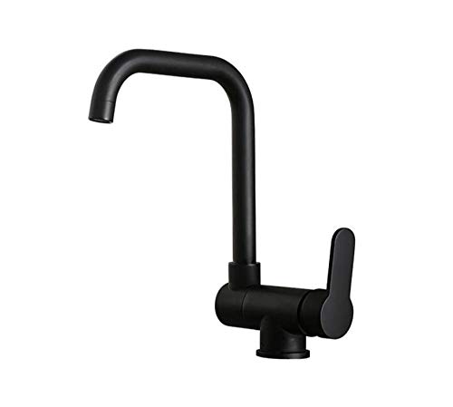 Faucet plegable negro ideal para cocinas con ventana abatible y mezcla de agua caliente
