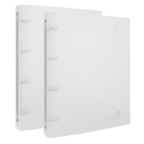 BAOFALI - 2PCS A4 4 Ring Binder Cover Clean Transparent Soft PVC for Refillable Notebook Shell withMatte surfaceforStamp & Die Storage Overall Size（Folded) 27x32.8x4cm/ 10.6x12.9x1.6inch