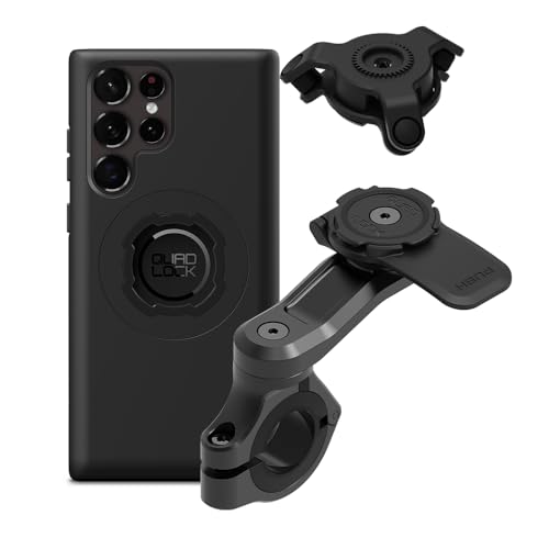 Image of Quad Lock Motorcycle Handlebar Mount PRO Kit with Vibration Dampener and MAG Phone Case for Samsung Galaxy S22 Ultra
