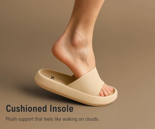Image of Kraasa Cloudfoam Pillow Slippers for Men Non Slip Quick Drying Shower Slides Bathroom Sandals | Ultra Cushion | Thick Sole