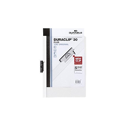 Preisvergleich Produktbild Klemm-Mappe DURACLIP® 30 PLUS, A4, 1-30 Blatt, weiß, 10er-Pack