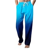 Sweatpants Men Fashion Gradient Sweat Pants Loose Fit Open Bottom Track Running Sport Athletic Pants with Pockets Blue