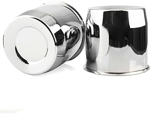 Rheedal 2Pcs 5.15inch Trailer Wheel Center Caps Push Thru 5.15" Bore 4.92" Tall for Wheel Rim, Chrome Silver Wheel Cover
