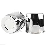 Rheedal 2Pcs 5.15inch Trailer Wheel Center Caps Push Thru 5.15" Bore 4.92" Tall for Wheel Rim, Chrom
