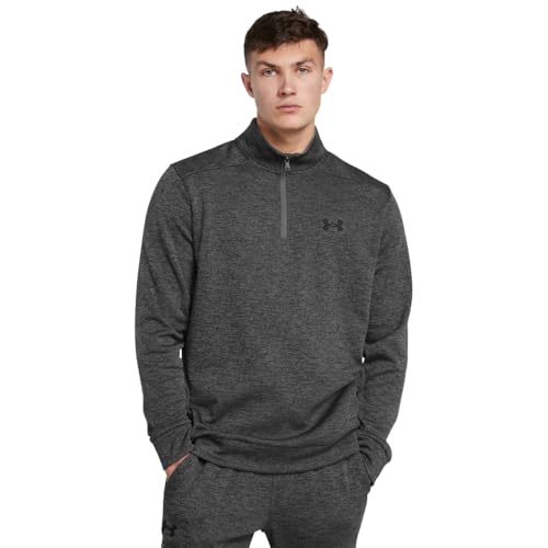 Under Armour Mens Armour Fleece Twist Quarter Zip, (026) Castlerock - - Black, Small