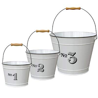 BestNest Panacea Vintage Milkhouse Planter Bucket Set, 1, 2, and #3
