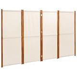 Paravento a 4 pannelli, bianco crema, 280 x 180 cm