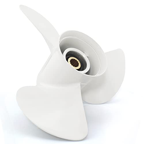 Image of CAPTAIN Outboard Propeller fit Yamaha 115 T50 60 70 75 80 85 90 100 130 HP Engines, OEM 15 Spline Tooth Outboard Prop, RH Aluminum Propellers