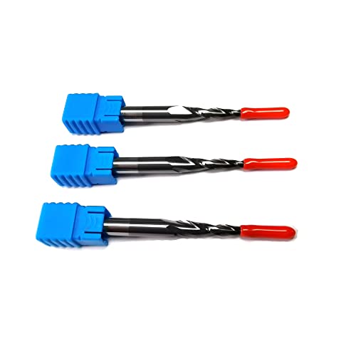 Image of 3pcs / Package JERRAY CNC Carving 4.22 Deg Tapered Angle Ball Tip Radius=0.75mm X 6mm Shank Tungsten Solid Carbide HRC55 with TiAIN Coated Router Bits