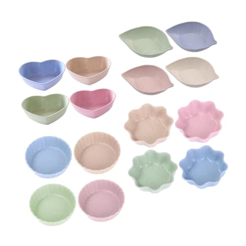 OFFSCH Condiment Plate 16pcs Multi Shape Sauce Dish Snack Plate Food Seasoning Set Easy to Clean