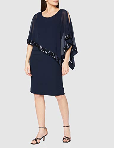 Gina Bacconi Sequin Trim Crepe And Chiffon Vestito...