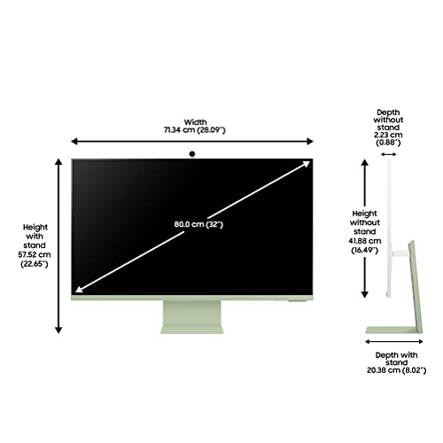Image of Samsung 32-inch(80cm) M8 4K UHD Smart Monitor, Wireless Webcam, Type-C, Smart TV apps, TV Plus, Office 365, Dex, Apple Airplay, BT, IOT, Speakers, Remote (LS32BM80GUWXXL, Green)