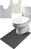 トイレマット 珪藻土 銀イオン 日本製 おしゃれ 洗える (ダークグレー, 60×50cm)
