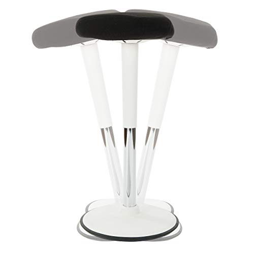 Image of Office Star Active Seating Adjustable 24-34 Inch Height and 360-Degree Wobble Design Perch Seat with Non-Slip Base, Black
