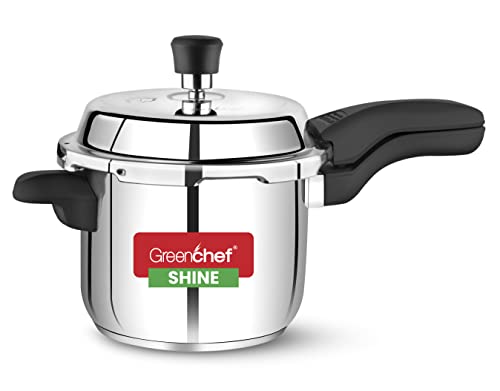 GREENCHEF Shine outer lid Stainless steel Pressure cooker 3 litre...