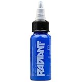 Radiant Colors Electric Blue Tattoo Ink 1oz Bottle Bright Blue Pigment for Tattooing and Shading Real Human Skin Smooth Flow Long Lasting Fade Resistant Professional Ink for Artists