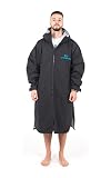 Lifeventure Langarm-Wickelmantel | Winddicht, wasserdicht, geruchshemmend behandelt, mit Fleece gefütterter Poncho-Mantel zum Schwimmen, Surfen, Camping