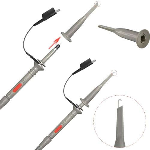 Image of P6100 Universal Oscilloscope Probe Kit(Set of 2) with 100MHz Oscilloscope Clip Probes + BNC to Mini graber Test Lead Kit(BNC Male to BNC Male Cable)