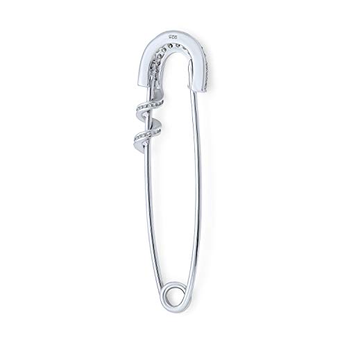 Image of Bling Jewelry Support Symbol For displaced people 14K Rose Gold Plated .925 Sterling Silver Pave CZ Safety Pin Brooch For Women Teen Add Charm