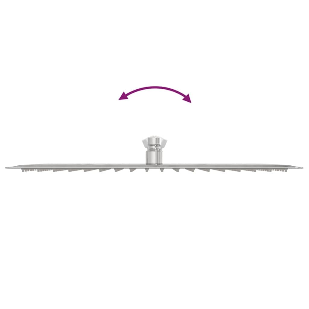 vidaXL Testa Doccia a Pioggia Acciaio Inox 304 40x30 cm Rettangolare, soffione Doccia a Pioggia, soffione Bagno, Parte Doccia