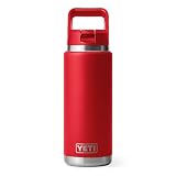 YETI Rambler C Straw Bottle, Stainless Steel Vacuum Insulated Bottle with Straw Cap, Rescue Red, 26 oz (769 ml)