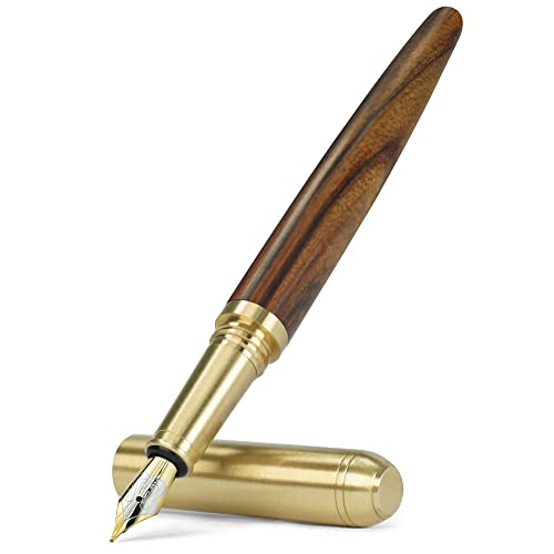 Stylo-plume en bois pointe moyenne : écriture fluide sans ratures, kit convertisseur