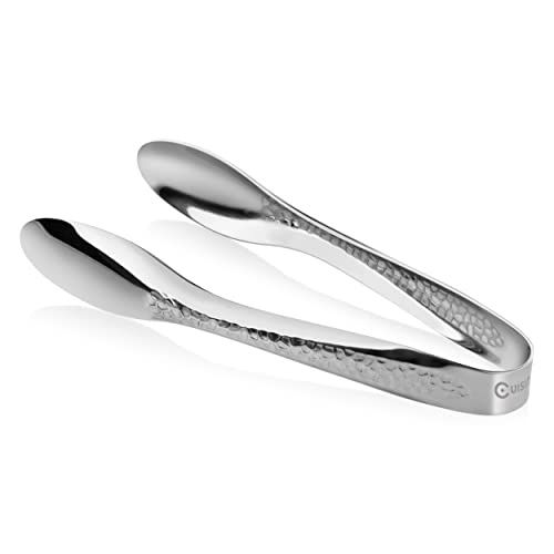 Cuisinox Hand Hammered Stainless Steel Serving Tongs, 9.5