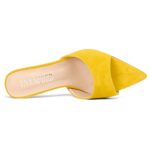 Image of TNYNFBEB Womens Stiletto High Heel Pointed Open Toe Sandals Mules Shoes Slingback Slip-on Prom Party Dress Summer 3.9 Inches Heels