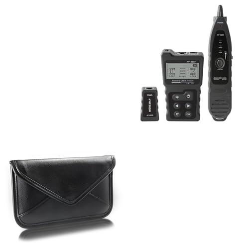 BoxWave Case Compatible with Noyafa NF-8209 - Elite Leather Messenger Pouch, Synthetic Leather Cover Case Envelope Design - Jet Black