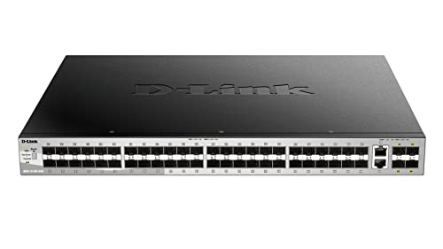 Image of D-Link 48-Port Gigabit Ethernet Switch, Lite Layer 3 Stackable Managed, 48x SFP Ports, 2X 10GBase-T, 4X 10G SFP+ Ports (DGS-3130-54S)