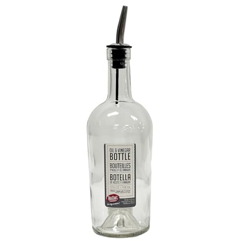 Tablecraft Home Glass Syrup Bottle with Vented Stainless Ste...