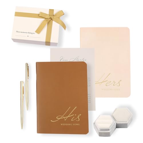His and Hers Wedding Vow Book Set with Pens