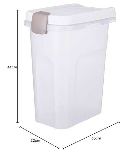 Trixie 24666 Tonne, luftdicht verschließbar, Kunststoff, 15 l/22 × 41 × 33 cm, transparent-we
